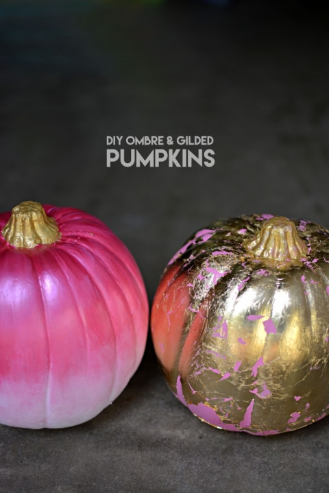 DIY-Ombre-and-Gilded-Pumpkins
